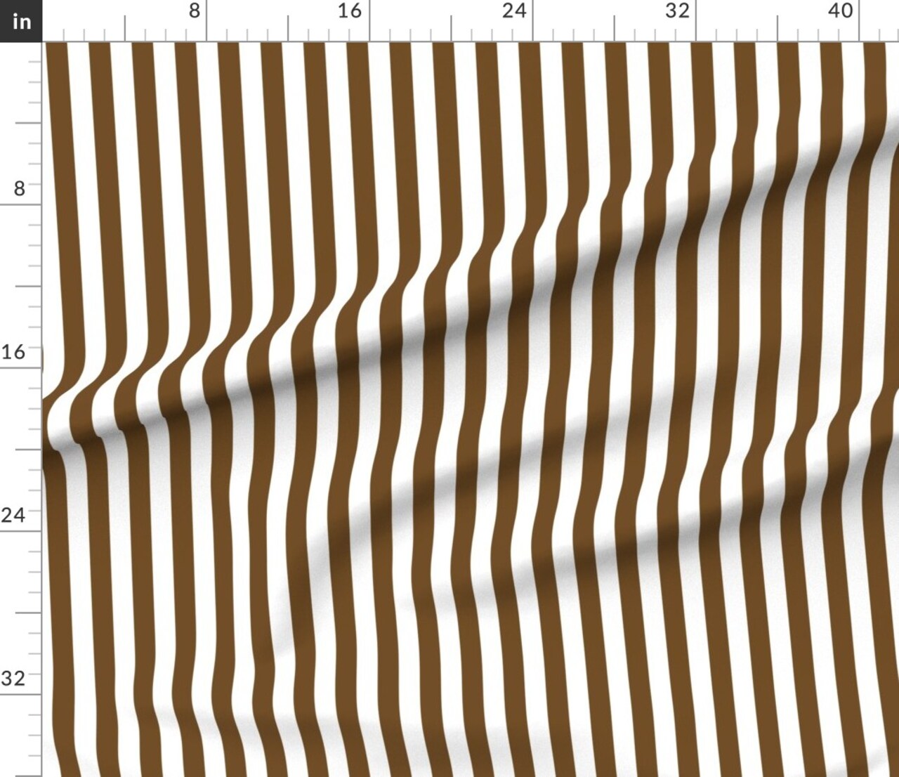 Stripes Vertical Dark Brown White Browns Custom Printed Fabric by Spoonflower Various Fabrics by the Yard or Fat Quarter